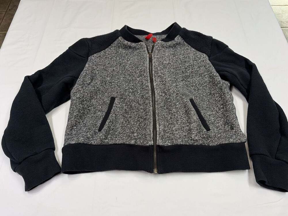 5/48 Mixed Media Knit Bomber Jacket L Full Zip